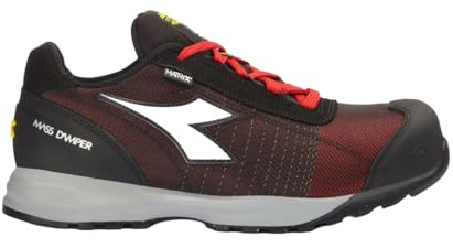 Diadora Unisex Glove MDS MTX Low S1p HRO SRC ESD Sneaker, Poppy Red Gray, 48 EU