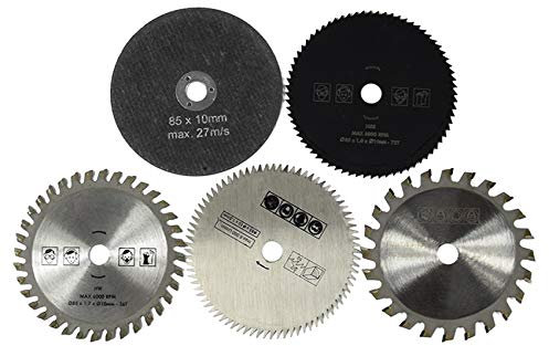 5-Piece Carbide Cutting Blade Small Circular Saw Blade 85mm Woodworking Household DIY Saw Blade