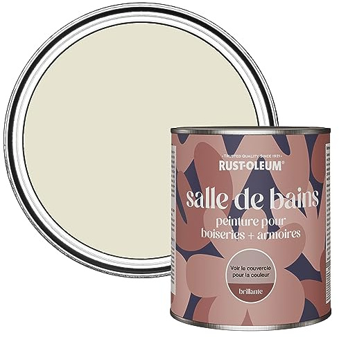 Rust-Oleum Grey Moisture Resistant Bathroom Wood and Cabinet Paint in Gloss Finish - Oyster 750ml