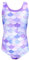 Aquarti Mädchen Badeanzug mit Ringerrücken Print, Farbe: Meerjungfrau Violett/Lila, Größe: 140