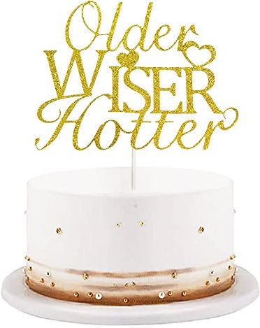 Older Wiser Hotter Kuchen -Top Lustiger 30. Geburtstagstortedekoration für Männer Frauen 30. 40. 50. 60. 70. 80. Geburtstag Disco Party