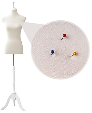 Loywe Maniquí de espuma femenino para mujer, busto de sastre, maniquí de costura, talla 36/38 | 1018 (beige)