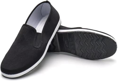 Chaussures de Tai Chi, Chaussures de Kung Fu Traditionnelles Chinoises en Toile, Chaussures d'arts Martiaux Anciennes de Pékin, Semelle en Caoutchouc Noir Unisexe EU 41