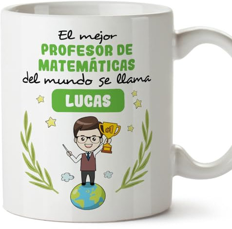 MUGFFINS Tazas Personalizadas para PROFESOR DE MATEMATICAS hombre - En Español - Eres Mejor del Mundo - 11 oz / 330 ml - Regalo Personalizable original y divertido