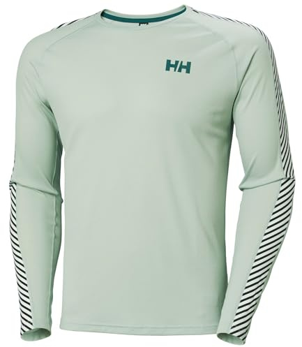 Helly Hansen Herren Lifa Active Stripe Crew, Grüner Nebel, 2XL