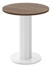 Design Beistelltisch rund HSO-222 Ecktisch 60cm Hochglanz Tisch, Farbe:Rostoptik matt - Weiß Hochglanz