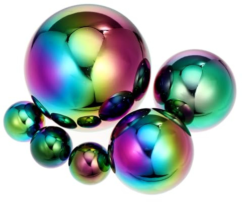 BESPORTBLE Mirror Ball Decorations 6Pcs Polished Reflective Outdoor Gazing Spheres Garden Silver Sphere Balls Patio Ornaments for Garden Decor