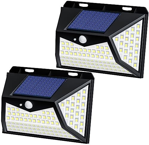 Luce solare per esterni, sensore di movimento senza fili, IP65, impermeabile, con grandangolo a 270° e 3 modalità per porta anteriore, cortile, garage, copertura