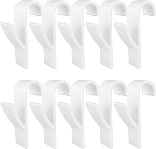 Annyswit 10 Pcs White Round Radiator Hooks, Movable Over Radiator Towel Rail Hooks, Radiator Towel Rail Hanger Hook, All Standard 2.5cm Radiators