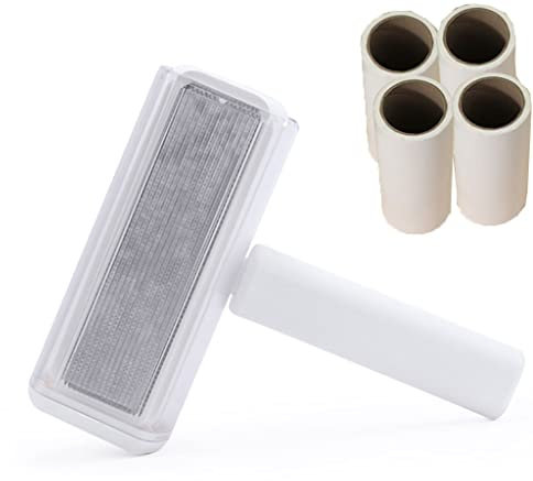 QTANZIQI 2-in-1 Haarentfernerrolle mit Staubschlauch - Tierhaarentferner-Set für Möbel und Polster - Verbessertes Design mit wiederverwendbarer Rolle und komfortablem Griff - Dämmerungsfarbe