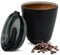 HUSKEE 8oz Stainless Steel Coffee Cup - Reusable, Stackable & Insulated Cup with Lid - No Spill Ceramic-Lined Travel Cups for Hot Drinks, Gift for Coffee Lovers & On-The-Go - Black