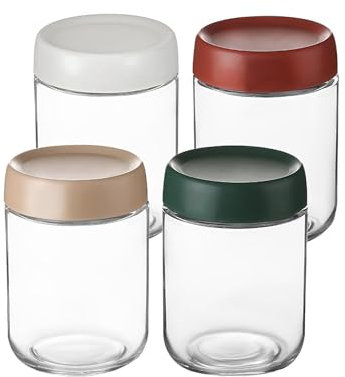 Hniuyun 4 pack 16oz Wide Mouth Glass Jars with Screw Lids for Sealing,Overnight Oats, Salad Dressing, Spice, Candies, DIY Projects, Reusable Food Storage Containers