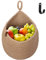 YTOPRO Hängekorb Obstkorb S 25x33cm Jutetasche Korb geflochten Hängend Körbe Gemüsekorb Wandkorb Pflanzkorb Dekorativer Hängekörbchen für Küche