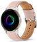 VELULYX Bracelet cuir véritable compatible Garmin Venu 2 Plus, 20mm Bracelet pour Garmin Vivoactive 5/Garmin Venu Sq/Sq Music/Venu Sq 2/Vivoactive 3//Garmin Venu/Vivomove HR/Forerunner 55 245 645