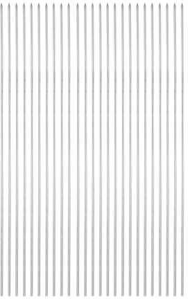 sourcing map 25pcs Metal Kebob Skewers 38cm x 3mm Stainless Steel Round Sticks Reusable BBQ Barbecue Skewers Outdoor Grill Grilling Stick for Meat Shrimp Fruit Vegetables