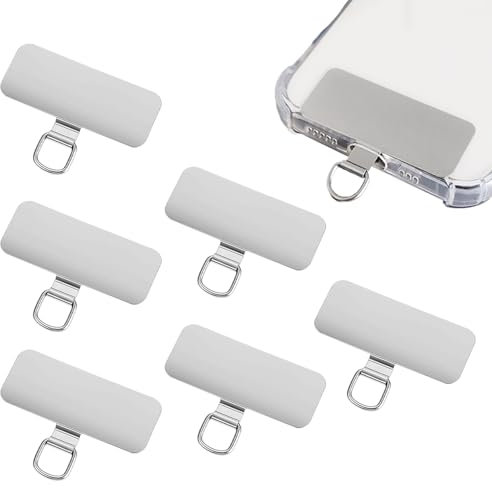 6 Piezas de Colgador Movil,Cinta para Colgar Movil,Pestañas de Metal para Teléfono,Fáciles Y Rápidas de Instalar,Adecuadas para Varios Modelos de Teléfonos Móviles (Plateado)