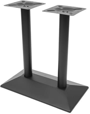 SUONTY Doppel Tischgestell Schwarz München Untergestell Tischfuß Bistro Gastro Tisch, Metall, Höhe 72cm, Bodenplatte 70x40 cm