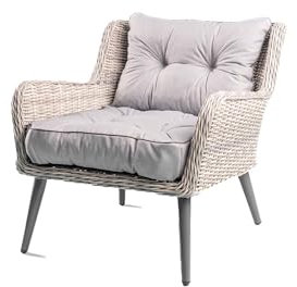 TexDeko® Loungekissen Gartenpolster Set mit Rückenkissen für Rattanmöbel Gartenkissen Premium, Wasserabweisende Polsterauflage Sitzkissen Gartenmöbel 60x60x12cm + 60x40x12cm (Hell-Grau)