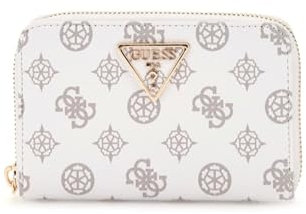 GUESS Laurel Zip Around Wallet M White Logo