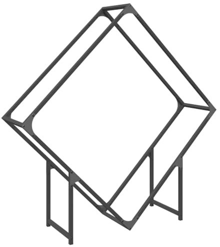 vidaXL Portant de bois chauffage noir 100x25x100 cm, support à bûches de cheminée, support à bûches, support à bûches, stockage de bûches d'intérieur