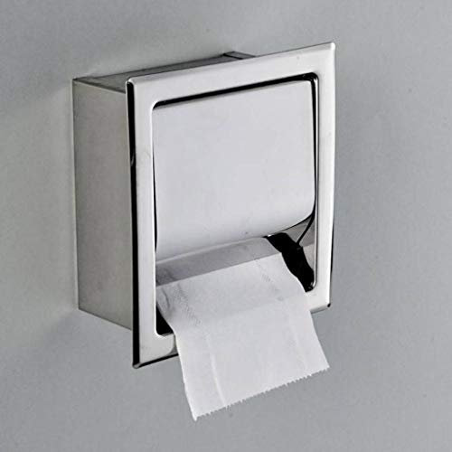 Porte-Rouleau de Papier Toilette encastré en Acier Inoxydable, Design à Capuchon for Rouleau Simple