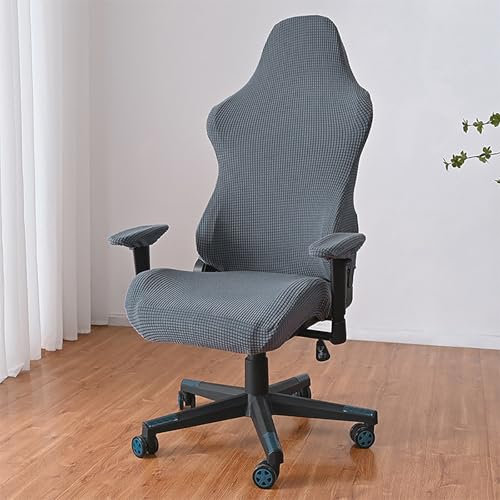 WYLEBER Gaming Stuhl Bezug mit Armlehnen,Elastische Stuhlhussen PC Computerstuhl Gamning-Stuhl Drehstuhl,Kratzfest Abnehmbar Waschbar(Dark Gray)