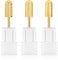3 Pcs Safety Nail Drill Bits, Tungsten Carbide Bit for Nails Drill, Gold Nail Bits for Acrylic/Gel Removal (XF/M/XC)