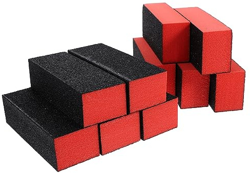 Polierblock für Nägel 10 Stück Schwarz Schwamm, Puffer Nägel | 4-wege Nagelpolierblock, Leichtgewichtig und Ergonomisch, für Salon und Zuhause