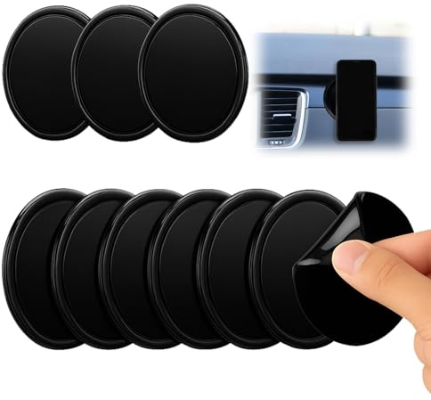 Antirutsch Pads,10 Stück Nano Gel Pad,Waschbare Auto Anti Rutsch Pads | Schwarz,Rund,Doppelseitig Klebende Antirutschmatte Auto Armaturenbrett ,Wiederverwendbar
