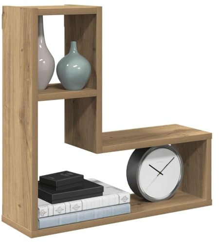 Fangmaliuyun 2er Set Wandregal Artisan-Eiche 50x15x50 cm aus Holzwerkstoff mit 60 kg Belastbarkeit Modernes schwebendes Regal für Wandmontage im Wohnzimmer Schlafzimmer Flur