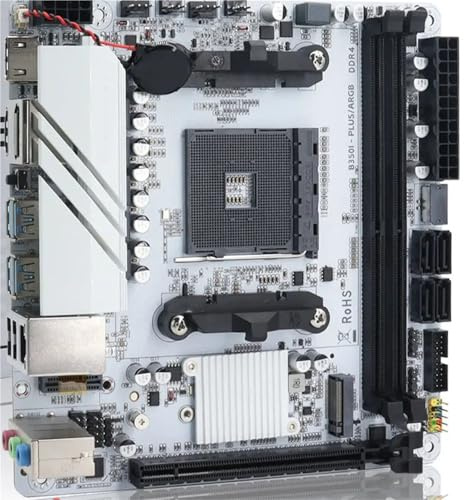 motherboards Fit For JGINYUE AMD AM4 ITX Motherboard Supports Ryzen R3 R5 R7 R9 1/2/3/4/5 Series CPU DDR4 RAM Desktop PC PCI-E 3.0 B350i PLUS ARGB