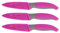 GRÄWE 3er Set Küchenmesser mit Klingenschutz, antibakteriell, Pink, Allzweckmesser, Schäl- und Gemüsemesser