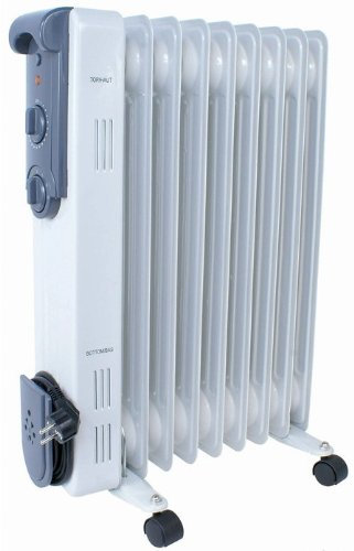 DREXO RADIATEUR Electrique Puissant Thermostat Bain Huile 2500W sur roulettes