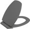 ALLIBERT 819881 Baccara 2 Abattant WC, Gris Anthracite Brillant, 36.7cm x 5.1cm x 48cm