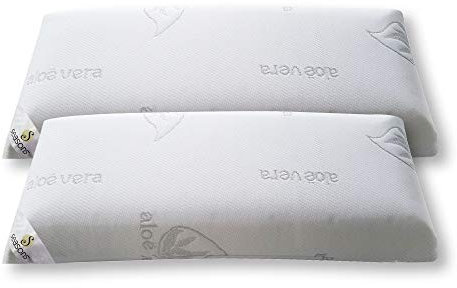 SEASONS - Pack 2 Almohadas Viscoelásticas 75 cm, Antiácaros y Antibacterias, Tejido con Hilo de Plata y Aloe Vera, Doble Funda, Tratamiento con Limpieza de Ozono, Fabricado en España