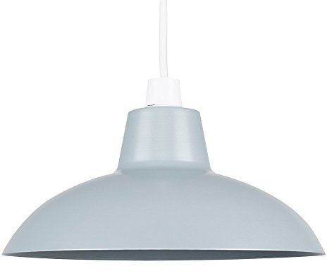 MiniSun | Retro Style Gloss Grey Metal Ceiling Light Shade | Pendant Lights, Home Décor & Improvement Essential | 28.8cm Shade Width