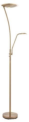 Endon 73080 Alassio Mother And Child Task Floor Lamp In Antique Brass