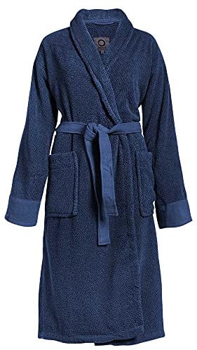 ESSENZA Bademantel Connect Organic Uni Blau, L, 100% Baumwollfrottier, Uni