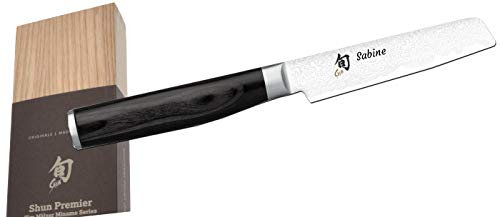 kai Shun Premier Tim Mälzer Minamo Coltello Santoku Spelucchino coltello multiuso Acciaio DAMASCO + prymo protezione lama 1) Officemesser 9cm 2) Messer MIT Gravur