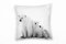 Paul Sinus Art Tiere, schwarz, weiß, Eisbär mit Zwei Eisbärenkindern Deko Kissen 40x40cm für Couch Sofa Lounge Zierkissen - Dekoration zum Wohlfühlen