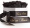 ROSEMARIE SCHULZ Heidelberg Rosenbox konservierte Rosen Schwarz - 3 Jahre HALTBAR - Flowerbox Weiß mit Satinband und Goldschrift (Schwarz)