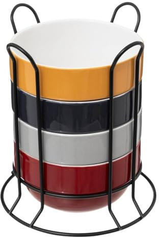 Secret de Gourmet - Lot de 4 bols colorés 50 cl sur rack