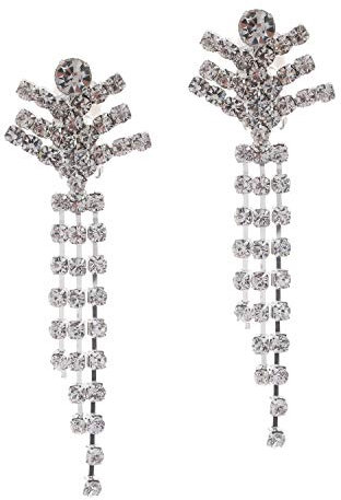 Idin Jewellery Ohrclips Kristall Quaste Brautschmuck