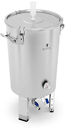 Royal Catering Fermentatore Tronco Conico Bollitore Birra RCBM-44CF (30 Litri, Acciaio Inox, Conico, 0-40 °C, °C/°F)