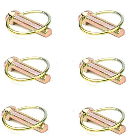 Comonc 6 PCS 7/16 Lynch Pin Assortment Kit Linch Pin with Ring Heavy Duty Lynch Pin for Farm Tractors Trailers Mower ,7/16 by 1-3/4-Inch
