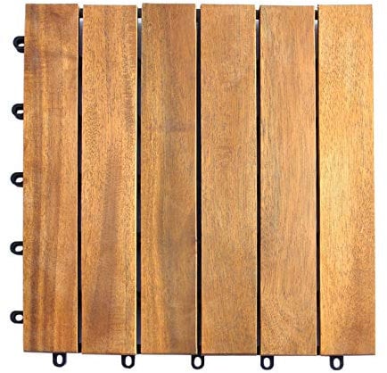 Holzfliesen aus Akazienholz Klickfliesen Terrassenfliesen Balkonfliesen Akazienfliesen Steckfliesen Terrassendielen wetterfester Bodenbelag Gartenfliese Bodenfliesen Außenbereich Outdoor-Fliese