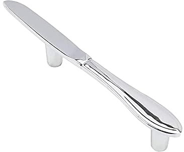 tooloflife 3 PCS Knife Shape Door Handle Bright Chrome Cabinet Hardware Pulls Handles Classical Retro for Door Cupboard Kitchen Bar Drawer with Screws