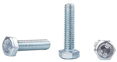 Confezione da 50 bulloni esagonali DIN 933 in acciaio zincato M6 x 25 mm 8,8 grado, viti esagonali, completamente filettate, testa esagonale, bulloni per rubinetto (50, M6 x 25 mm)