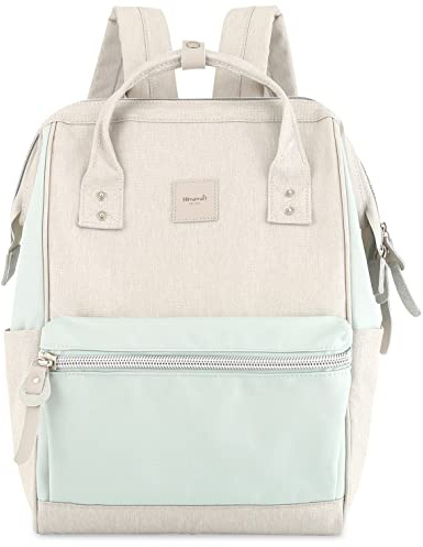 Himawari Mochila de viaje para laptop con puerto de carga USB, bolsa de pañales grande, bolsa de médico, mochila escolar para mujeres y hombres, 1881-gris y Aq, talla única