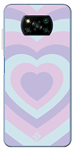 Movilshop Étui pour [Xiaomi Poco X3 - X3 Pro - NFC ] Dessin Tendances [ Coeurs Superposés Tons Pastel ] en Silicone Souple Transparent Coque Case Cover Gel pour Smartphone.